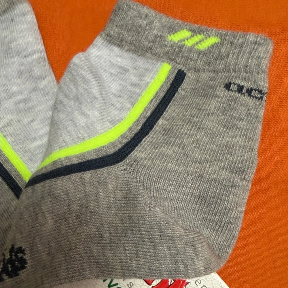 Gray and Neon Green Socks